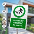 Tabliczka: Psy prosimy prowadzić na smyczy