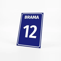 Tabliczka na bramę z numerem lub literą, na budynek i osiedle