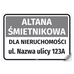 Naklejka: Altana śmietnikowa dla nieruchomości Ulica nr