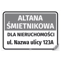 Naklejka: Altana śmietnikowa dla nieruchomości Ulica nr