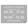Naklejka Godziny otwarcia, dni, personalizacja