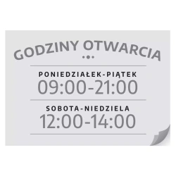 Naklejka Godziny otwarcia, do personalizacji