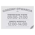 Naklejka Godziny otwarcia, do personalizacji