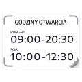 Naklejka Godziny otwarcia z dniami handlu