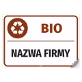 Naklejka na kosz z odpadami: BIO, z nazwą firmy do personalizacji