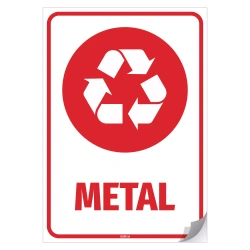 Naklejka na kosz z odpadami: Metal