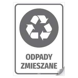 Naklejka na kosz z odpadami: Odpady zmieszane