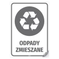 Naklejka na kosz z odpadami: Odpady zmieszane