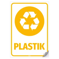 Naklejka na kosz z odpadami: Plastik