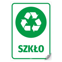 Naklejka na kosz z odpadami: Szkło
