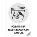 Naklejka samoprzylepna: Pojemnik na zużyte rękawiczki i maseczki