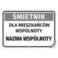 Naklejka samoprzylepna: Śmietnik dla mieszkańców wspólnoty, personalizacja