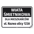 Naklejka: Wiata śmietnikowa dla mieszkańców z adresem do personalizacji