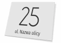 Tabliczka adresowa na budynek: numer posesji, domu, nazwa ulicy