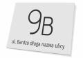 Tabliczka adresowa na budynek: numer posesji, domu, nazwa ulicy