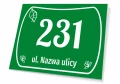 Tabliczka adresowa na budynek: z numerem, ulicą