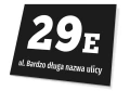 Tabliczka adresowa na budynek: z ulicą i numerem domu