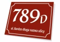 Tabliczka adresowa na dom: numer i nazwa ulicy