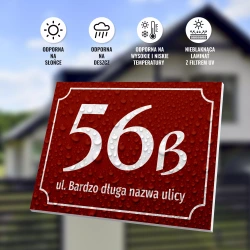Tabliczka adresowa na dom: numer i nazwa ulicy