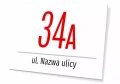 Tabliczka adresowa na dom: z numerem budynku, ulicą