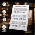 Tabliczka dla gastronomii, handlu - zapraszamy z personalizacją dni i godzin