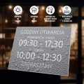 Tabliczka dla sklepu: godziny otwarcia, dni, zapraszamy