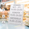 Tabliczka dla sklepu - otwarte z dniami, godzinami handlu