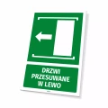 Tabliczka: drzwi przesuwane w lewo