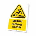 Tabliczka: Głębokie wykopy