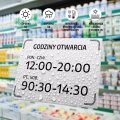 Tabliczka: godziny, dni otwarcia dla sklepu, biura, placówki