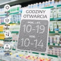 Tabliczka - godziny otwarcia z dniami