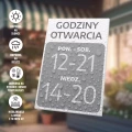 Tabliczka - godziny otwarcia z dniami
