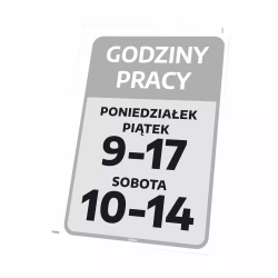 Tabliczka informacyjna na drzwi - godziny pracy