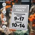 Tabliczka informacyjna na drzwi - godziny pracy