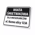 Tabliczka informacyjna - wiata śmietnikowa dla mieszkańców, personalizacja adresu