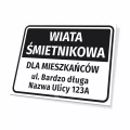 Tabliczka informacyjna - wiata śmietnikowa dla mieszkańców, personalizacja adresu