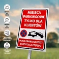 Tabliczka: Miejsca parkingowe tylko dla klientów