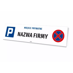 Tabliczka - miejsce prywatne nazwa firmy, placówki z personalizacją, 50x12 cm