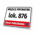 Tabliczka - miejsce prywatne z polem na oznaczenie, numer
