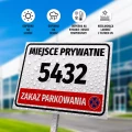Tabliczka - miejsce prywatne z polem na oznaczenie, numer