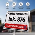 Tabliczka - miejsce prywatne z polem na oznaczenie, numer