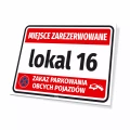 Tabliczka - miejsce zarezerwowane - do personalizacji