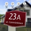 Tabliczka na dom, budynek, ogrodzenie, z adresem i numerem