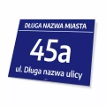 Tabliczka na dom: miasto, numer, ulica