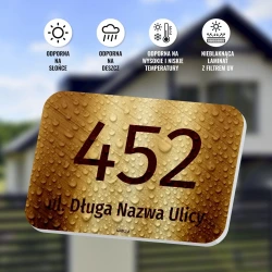 Tabliczka na dom, posesję: z numerem i ulicą