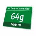 Tabliczka na dom: ulica, numer, miejscowość