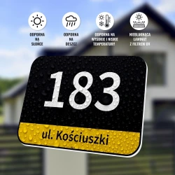 Tabliczka na dom z numerem i ulicą, Katowice