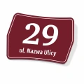 Tabliczka na dom z numerem i ulicą, na budynek, posesję, ogrodzenie