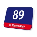 Tabliczka na dom z numerem i ulicą, Warszawa