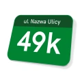 Tabliczka na dom z oznaczeniem ulicy i numerem